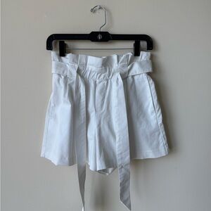 Zara White Paperbag Tie-Waist Skort